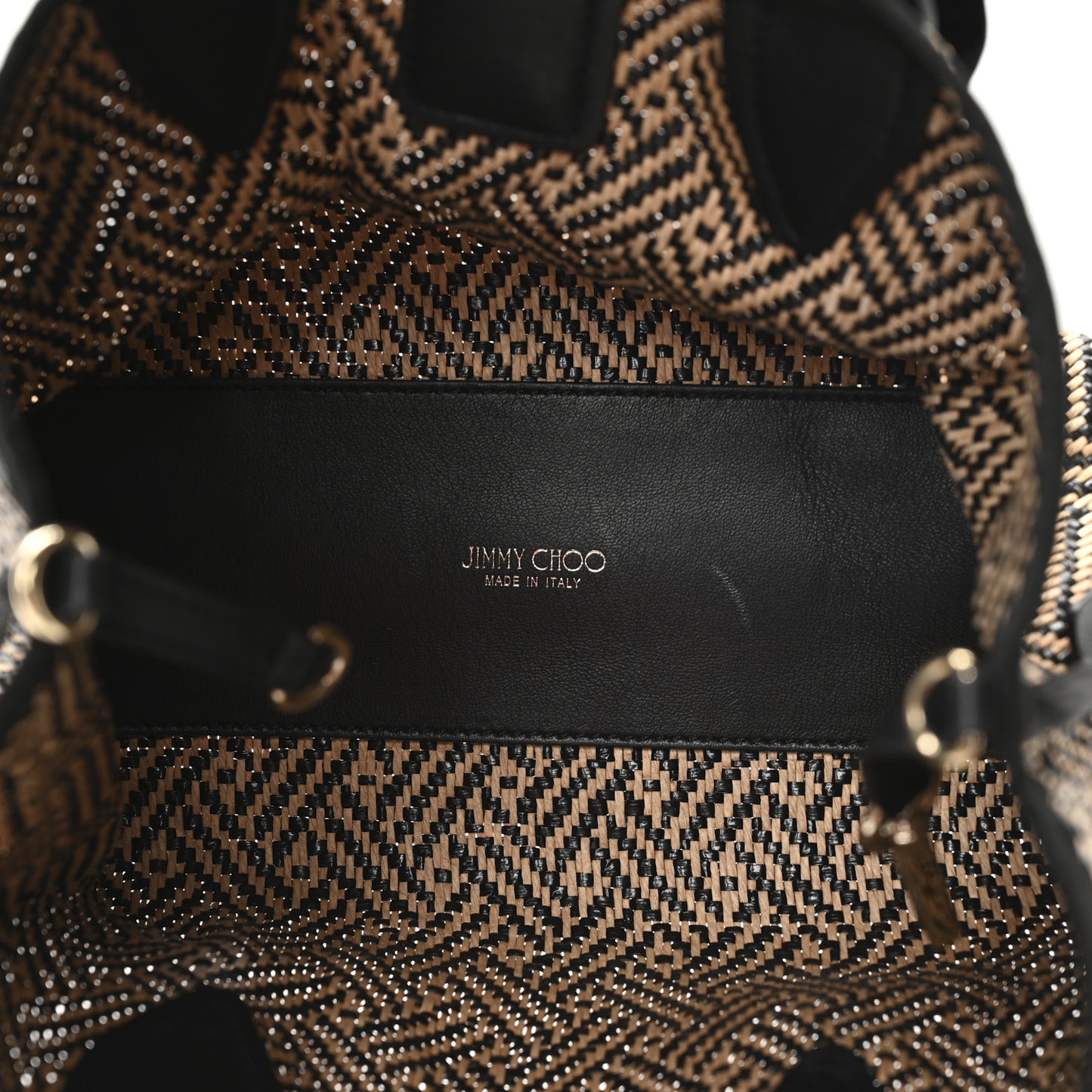 Raffia Woven Velvet Marianne Shopper Tote Black Natural