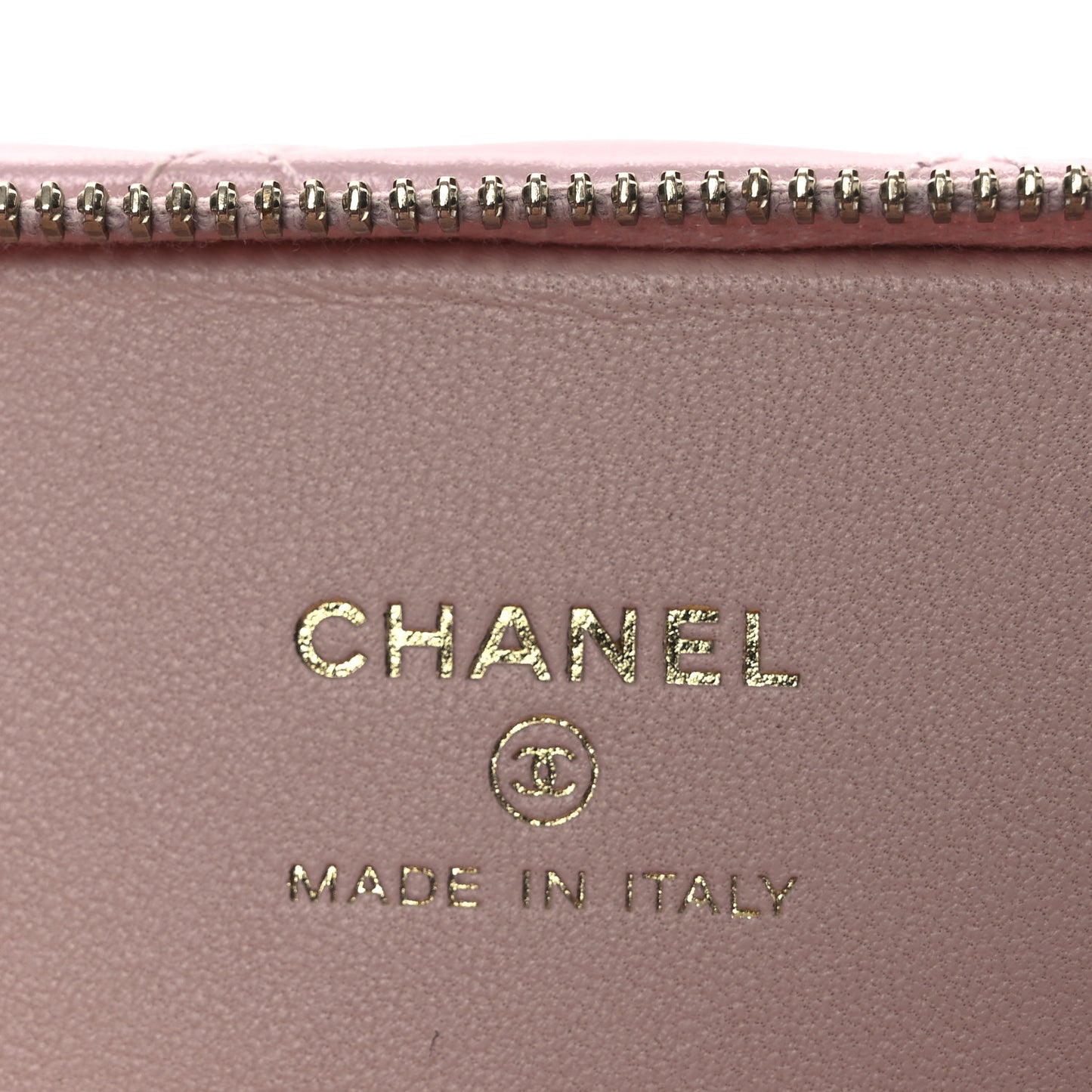 Shiny Lambskin Quilted Top Handle Vanity Case With Chain Pink