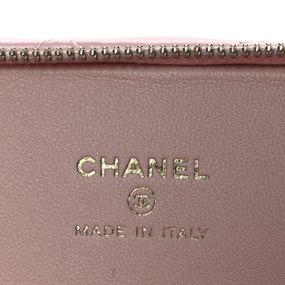 Chanel Shiny Lambskin Quilted Top Handle Vanity Case With Chain Pink 5 of 13