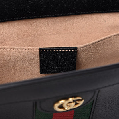 Gucci Calfskin GG Web Small Ophidia Chain Shoulder Bag Black 8 of 10