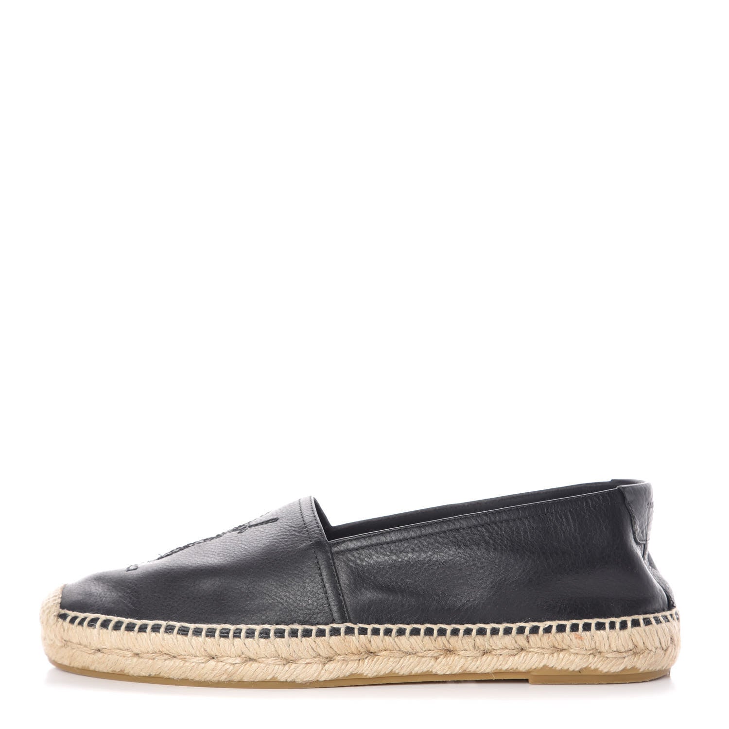 Saint Laurent Calfskin Monogram Espadrilles 39 Black 1 of 10