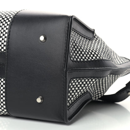 Alexander McQueen Soft Calfskin Woven Medium Legend Tote Black White 10 of 10
