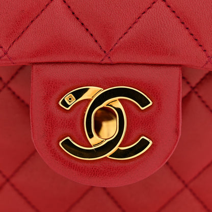 Chanel Lambskin Quilted Mini Square Flap Scarlet 13 of 14