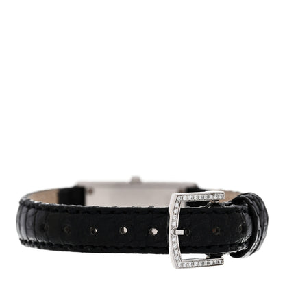 Tiffany 18K White Gold Alligator Diamond Bezel 14mm Cocktail Quartz Watch 3 of 4