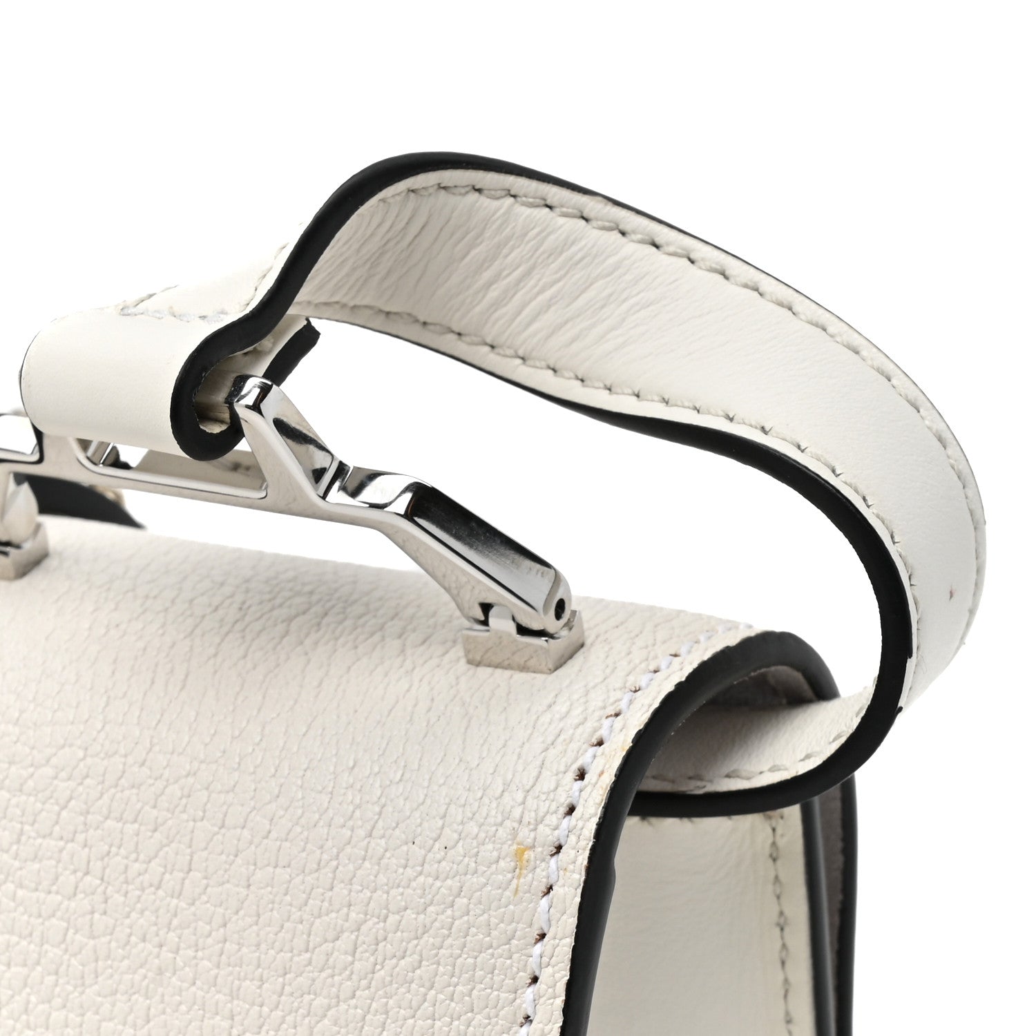Miu Miu Goatskin Madras Soft Calf Crystal Embellished Shoulder Bag Bianco 11 of 11