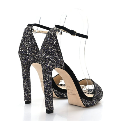 Jimmy Choo Dusty Glitter Misty 120 Sandals 35.5 Twilight Black 4 of 7