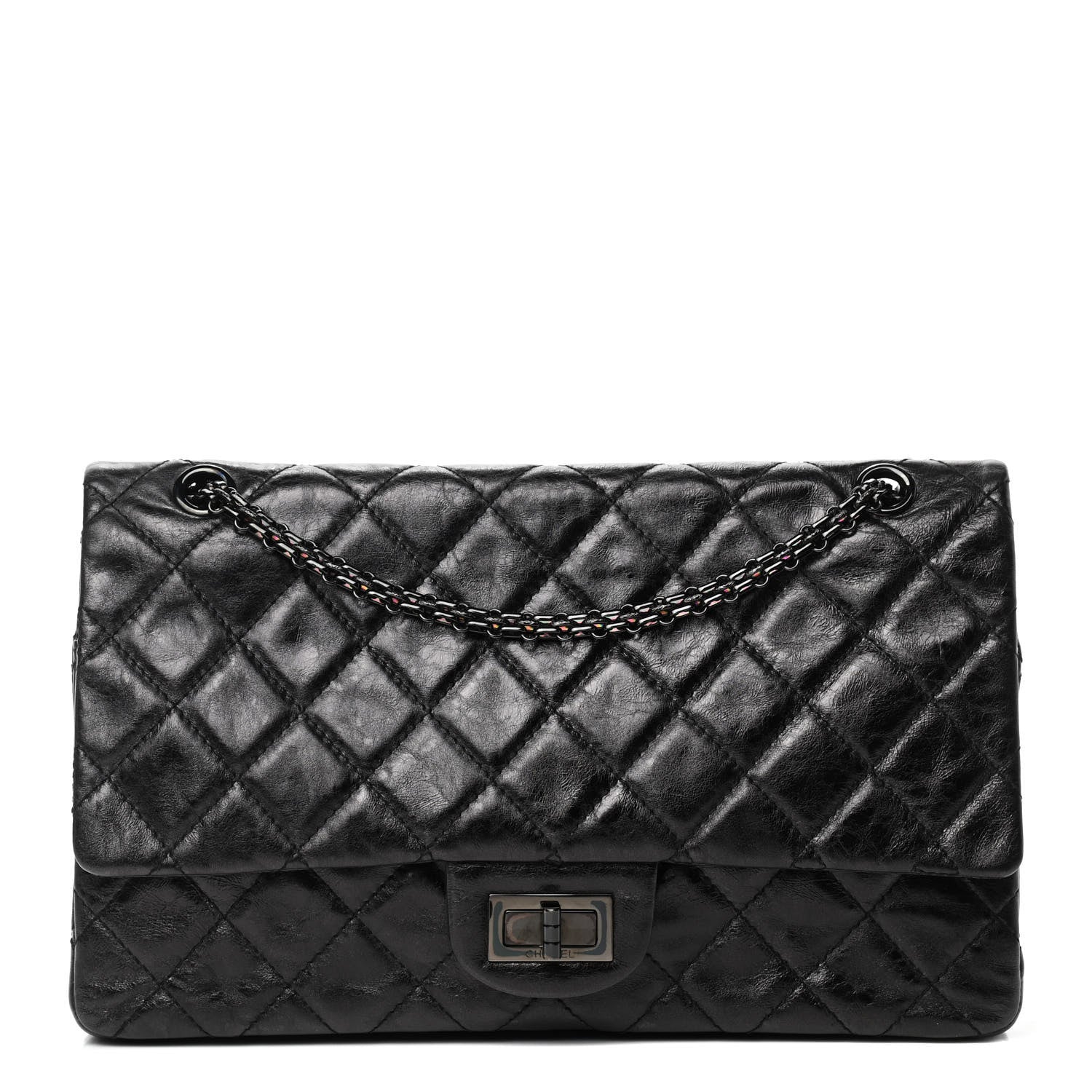 Chanel Metallic Aged Calfskin Quilted 2.55 Reissue 227 Flap So Black 1 of 4