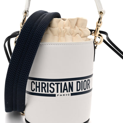 Christian Dior Calfskin Small Dior Vibe Bucket White Blue 7 of 9