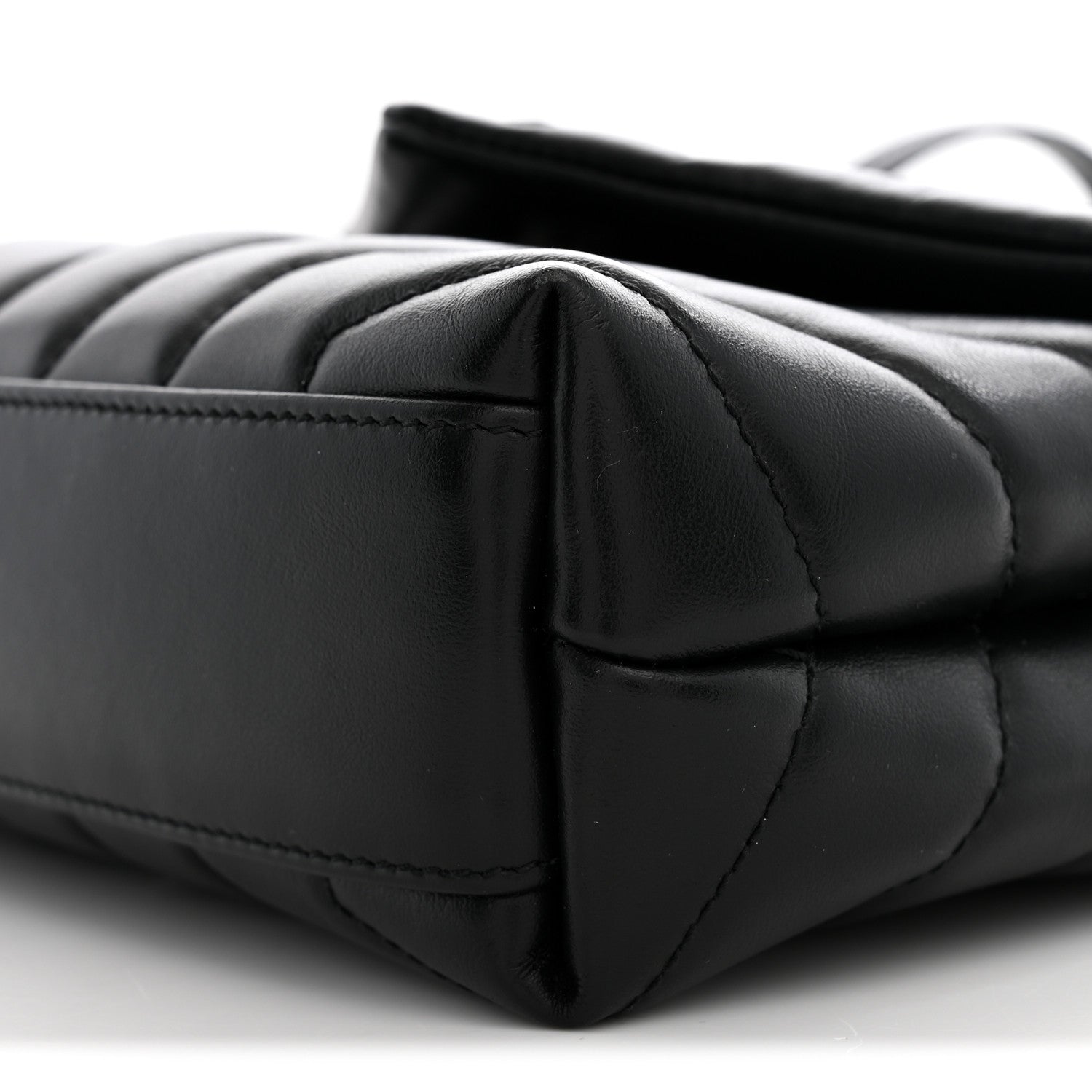 Saint Laurent Calfskin Y Quilted Monogram Monochrome Toy Loulou Crossbody Bag Black 9 of 10