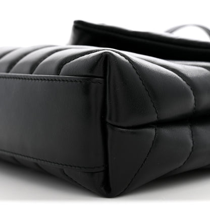 Saint Laurent Calfskin Y Quilted Monogram Monochrome Toy Loulou Crossbody Bag Black 9 of 10