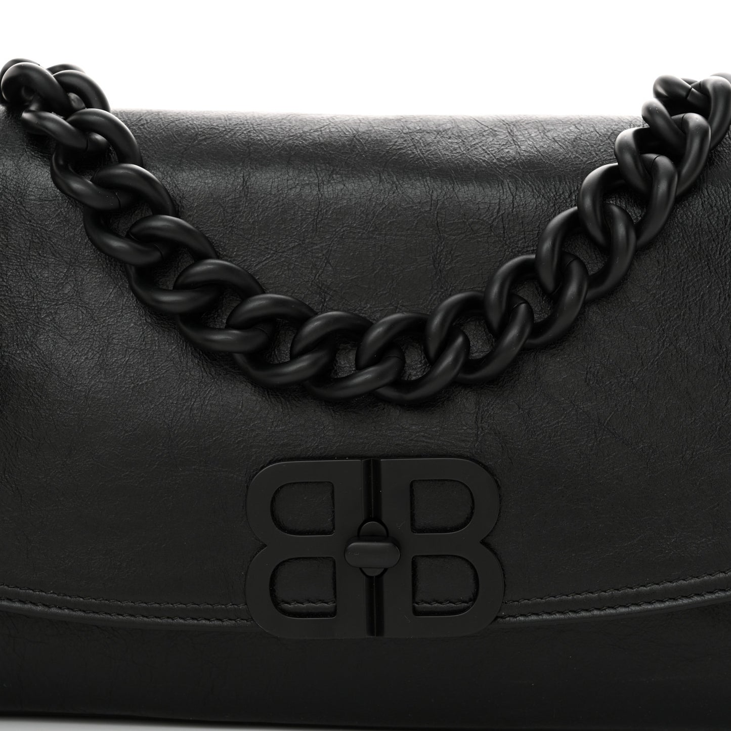 Calfskin Medium BB Soft Flap Bag Black