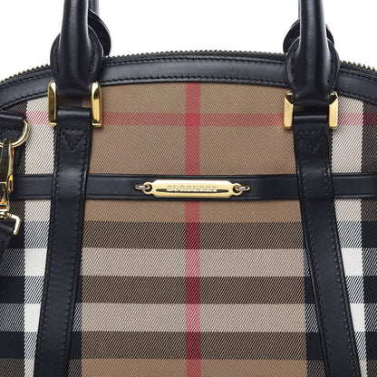 Burberry Bridle Calfskin House Check Small Orchard Bowling Bag Black 11 of 12