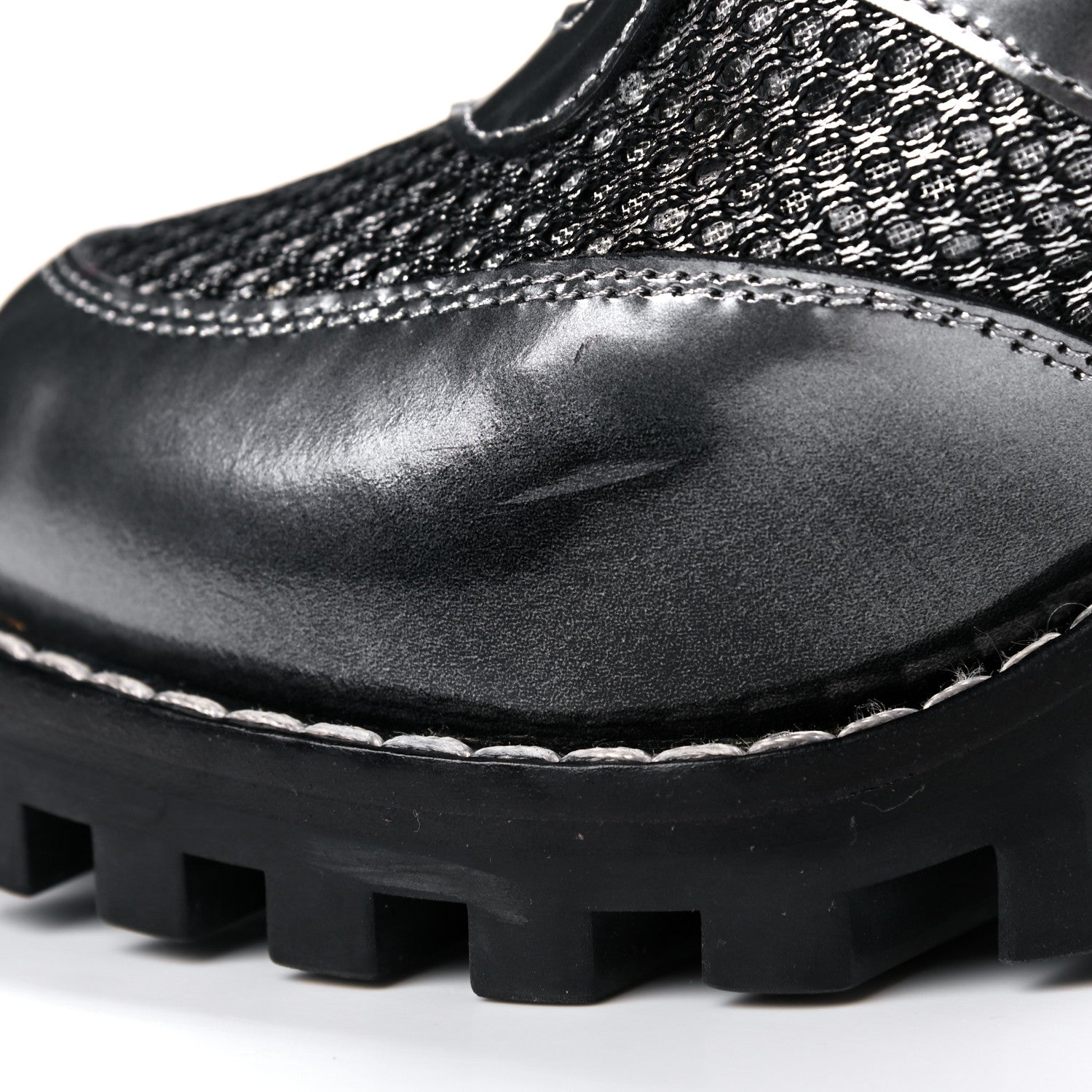 Louis Vuitton Metallic Calfskin Technical Fabric Digital Gate Ankle Boots 38 Silver 9 of 15