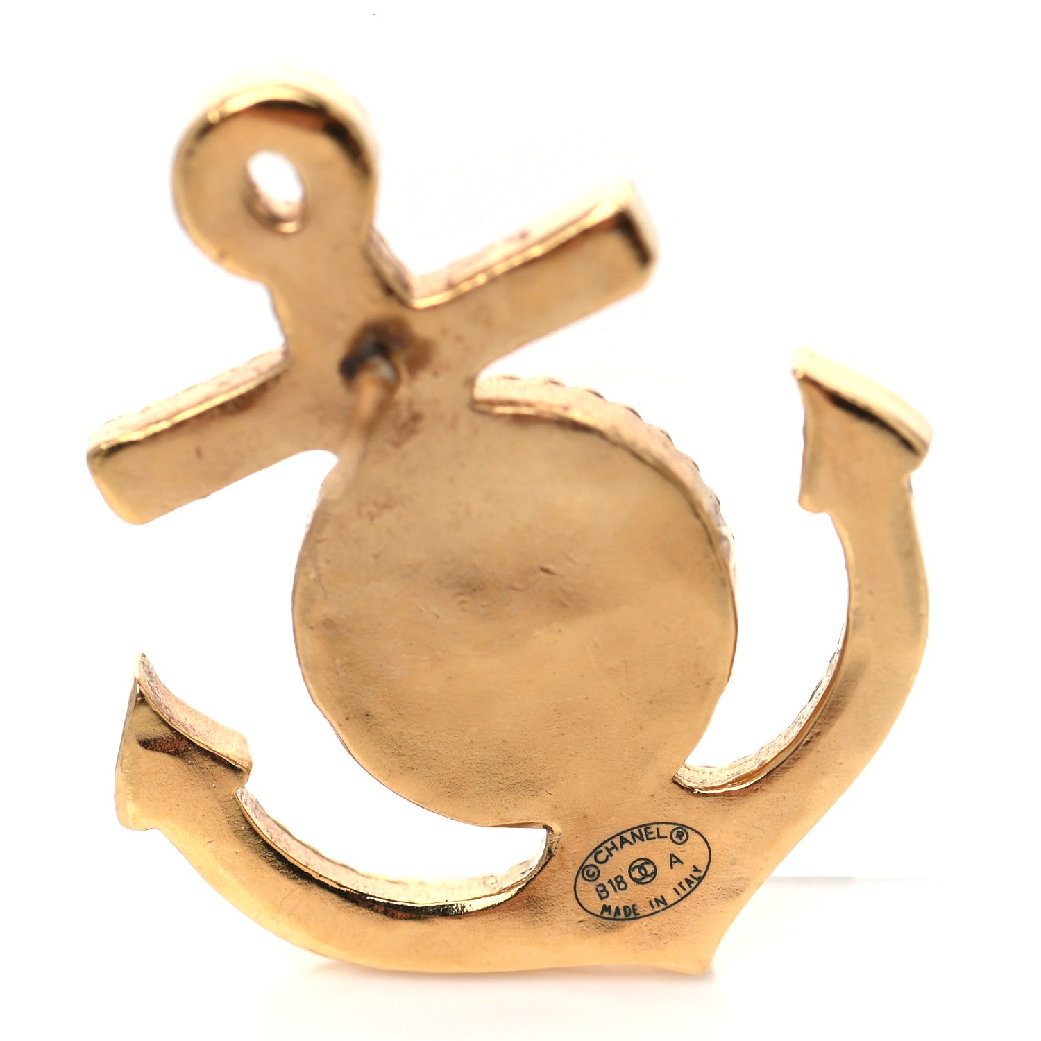 Chanel Metal Anchor CC Earrings Gold 3 of 7