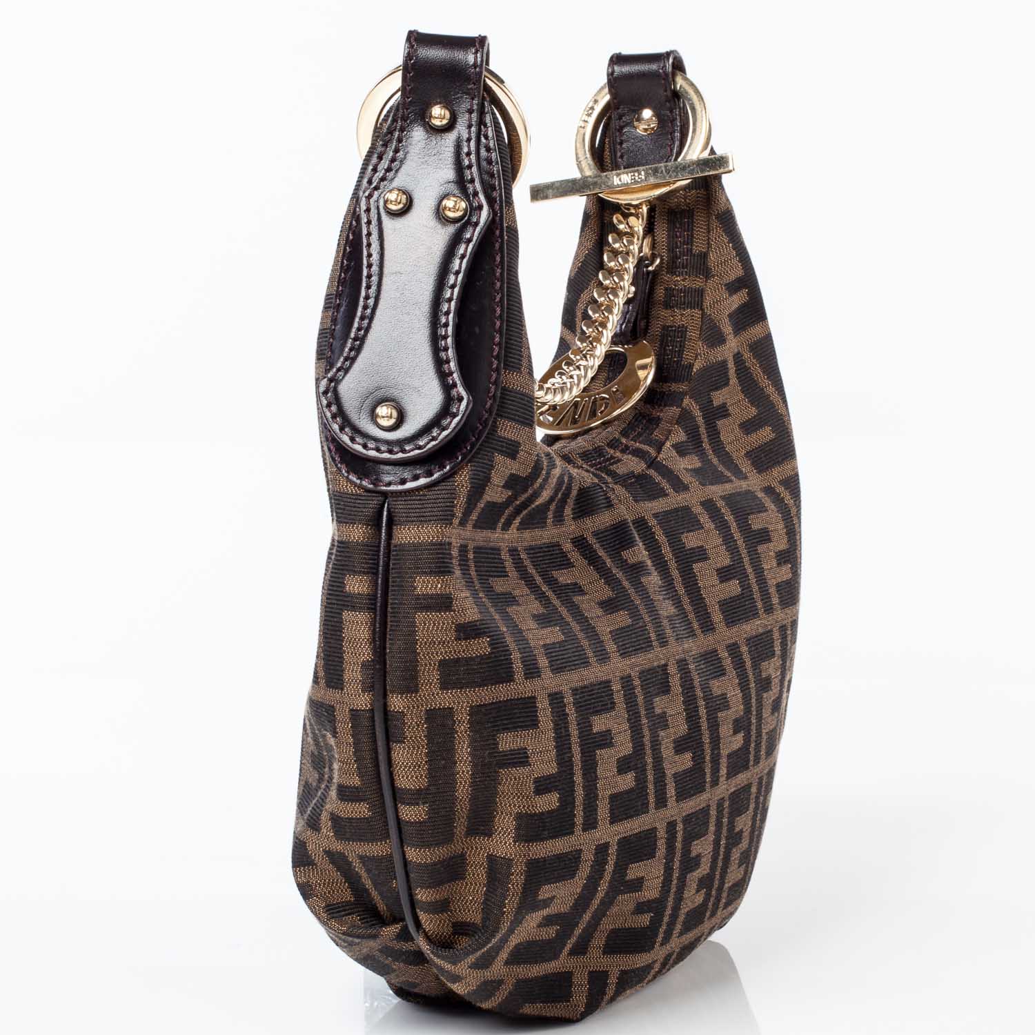 Fendi Zucca Small Chef Chain Hobo Tobacco 3 of 9