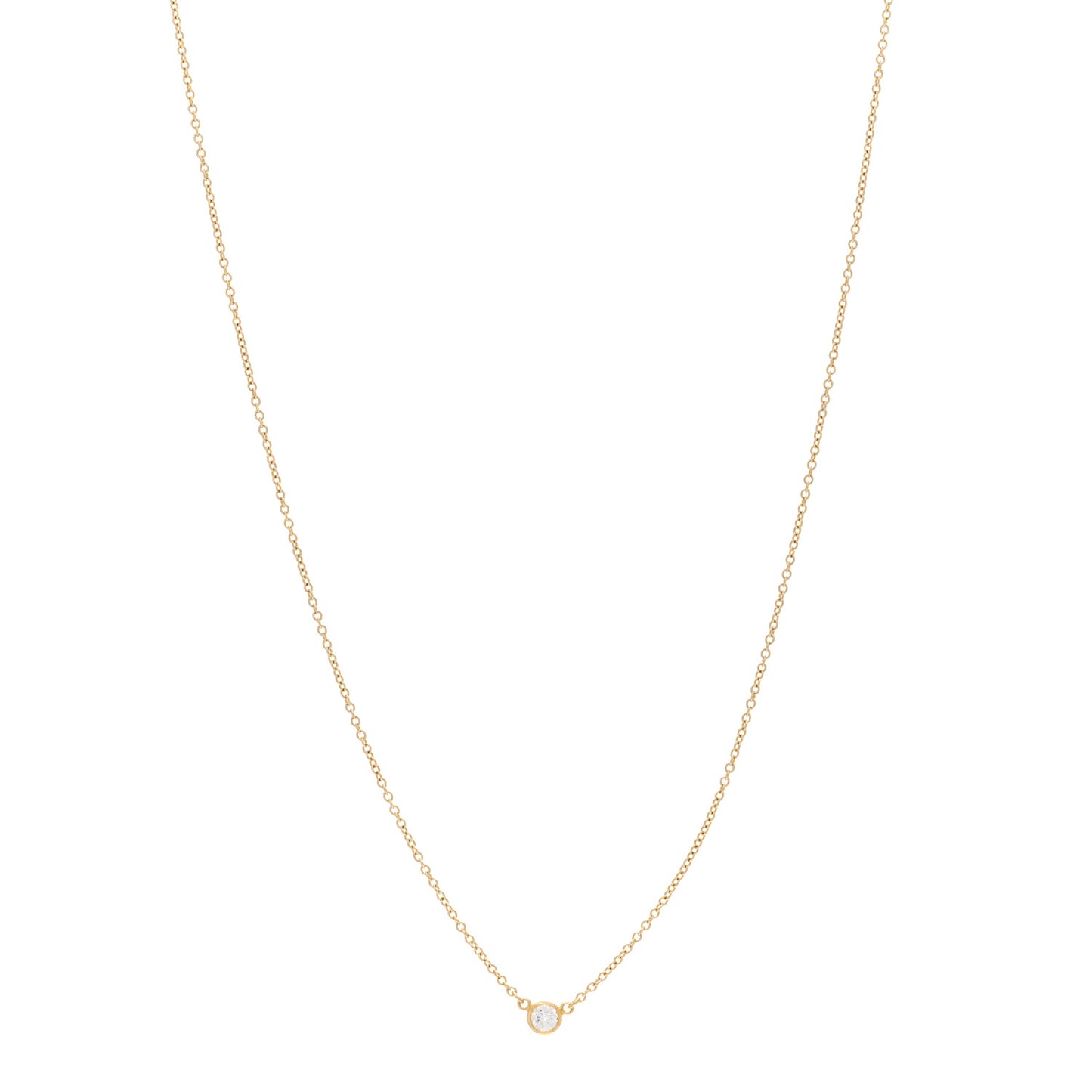 18K Yellow Gold Diamond .12ct Elsa Peretti Diamonds by the Yard Pendant Necklace