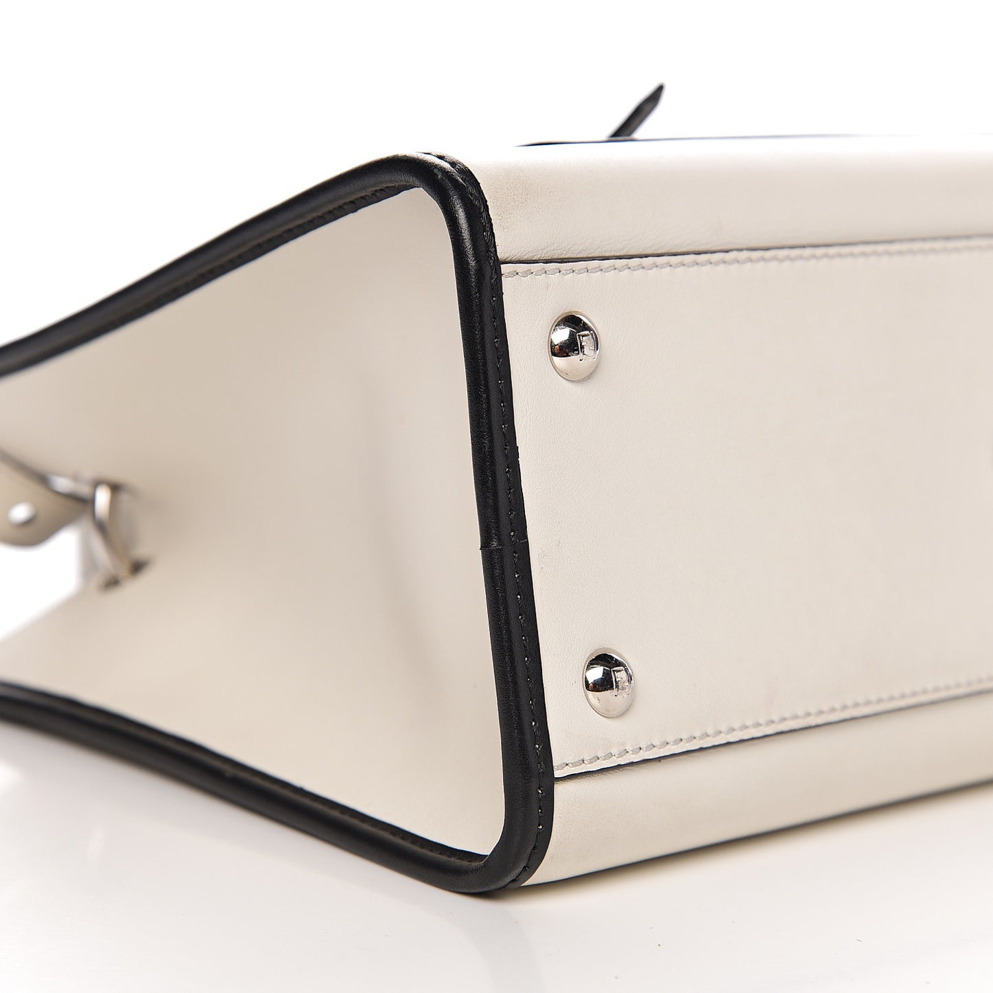 Vitello Century Opaco F is Fendi Bi-Color Small Runaway Satchel White Ice Black