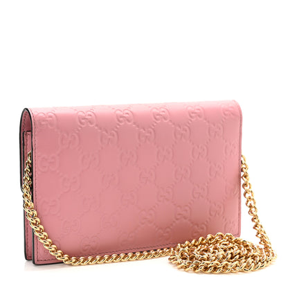 Gucci Guccissima Icon Chain Wallet Carmine Rose 4 of 9