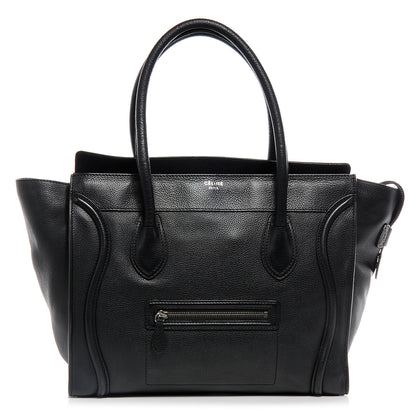 Celine Drummed Leather Shoulder Luggage Black 1 of 7