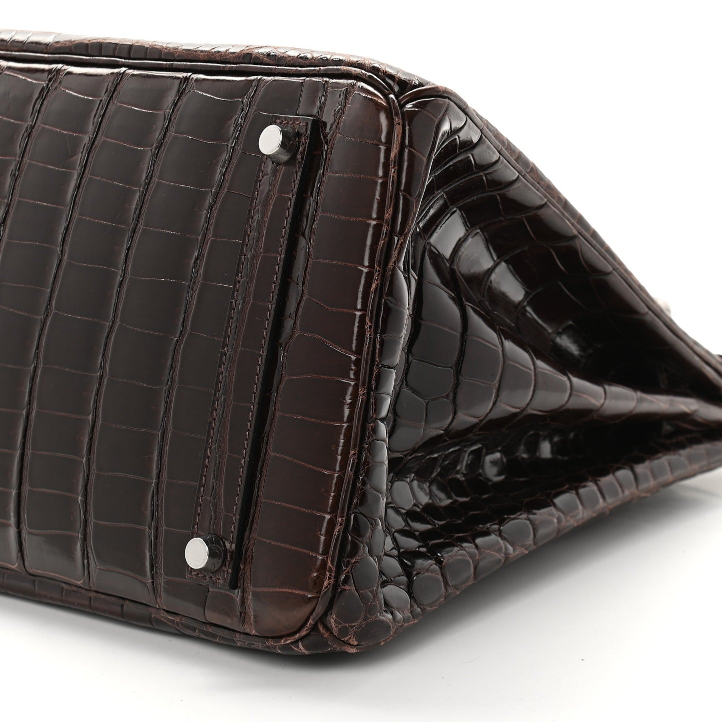 Shiny Porosus Crocodile Birkin 35 Cocoan