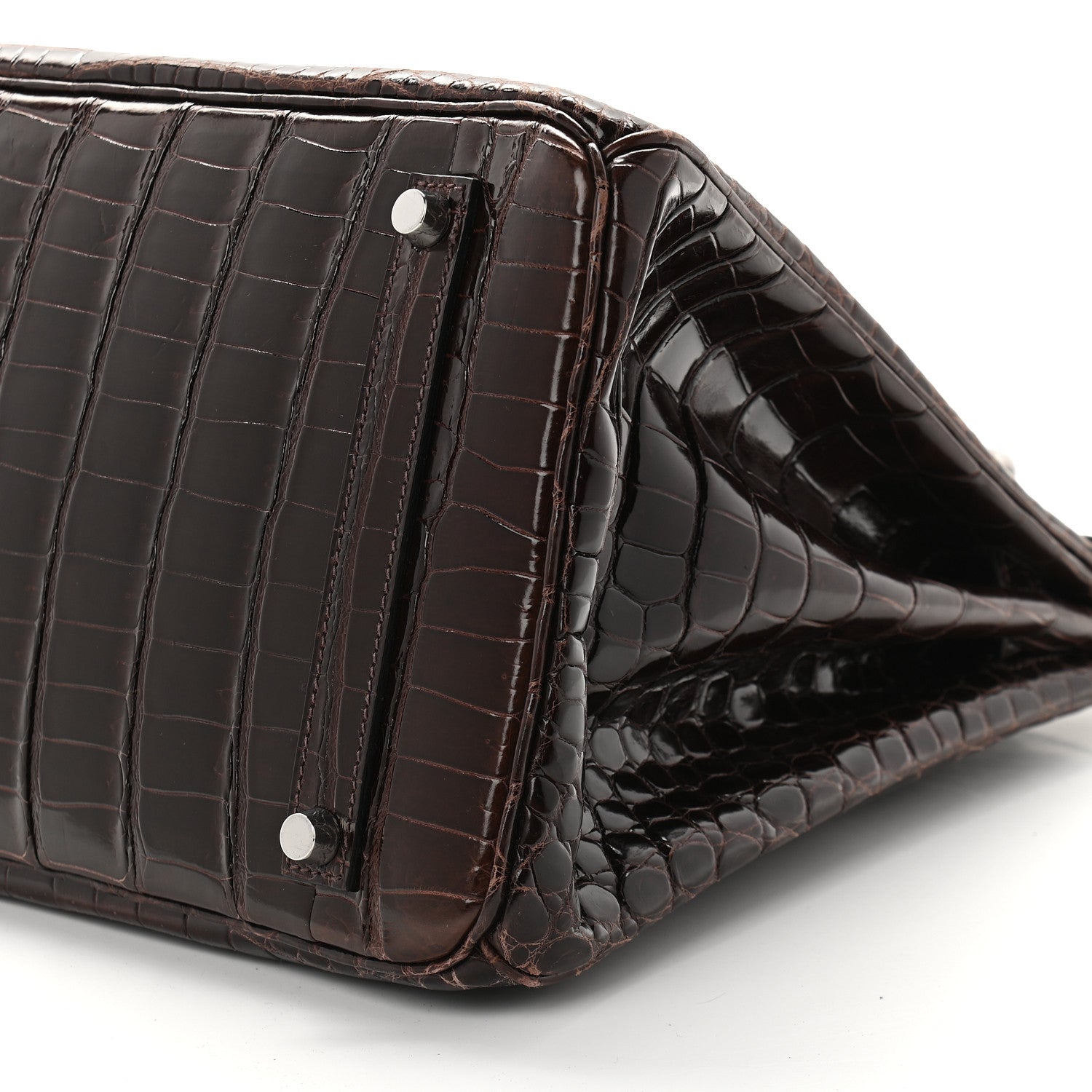 Hermes Shiny Porosus Crocodile Birkin 35 Cocoan 10 of 13
