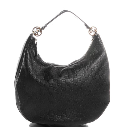 Gucci Guccissima GG Twins Large Hobo Black 1 of 9