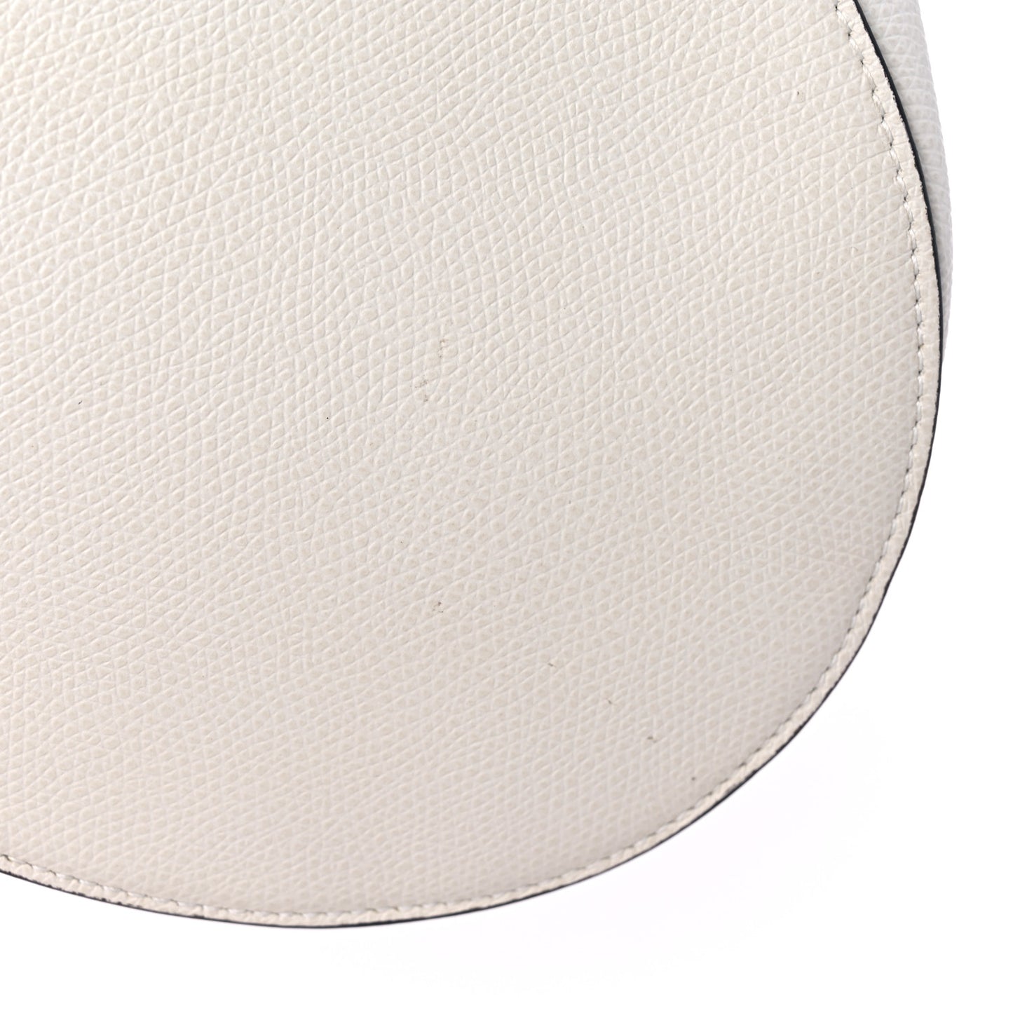 Grained Calfskin Saddle Bag White
