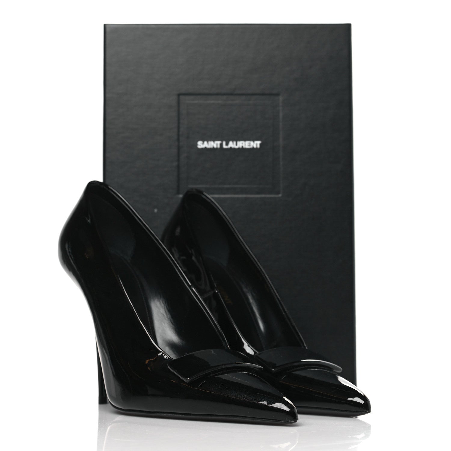 Saint Laurent Patent Calfskin Kayla 110 Pumps 38 Black 10 of 10