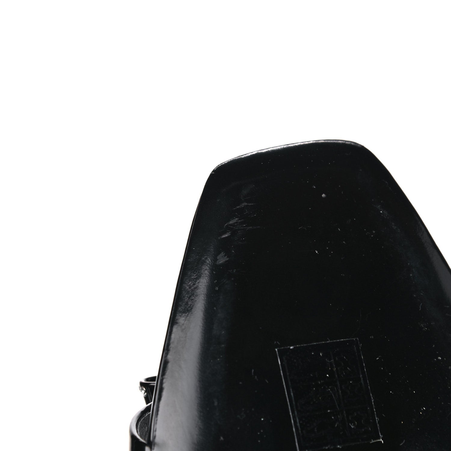 Saint Laurent Patent Calfskin Crystal Amber Bow 85 Ankle Strap Sandals 40.5 Black 11 of 15