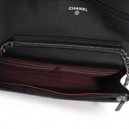 Chanel Aged Calfskin Reissue Wallet On Chain WOC Black 5 of 8