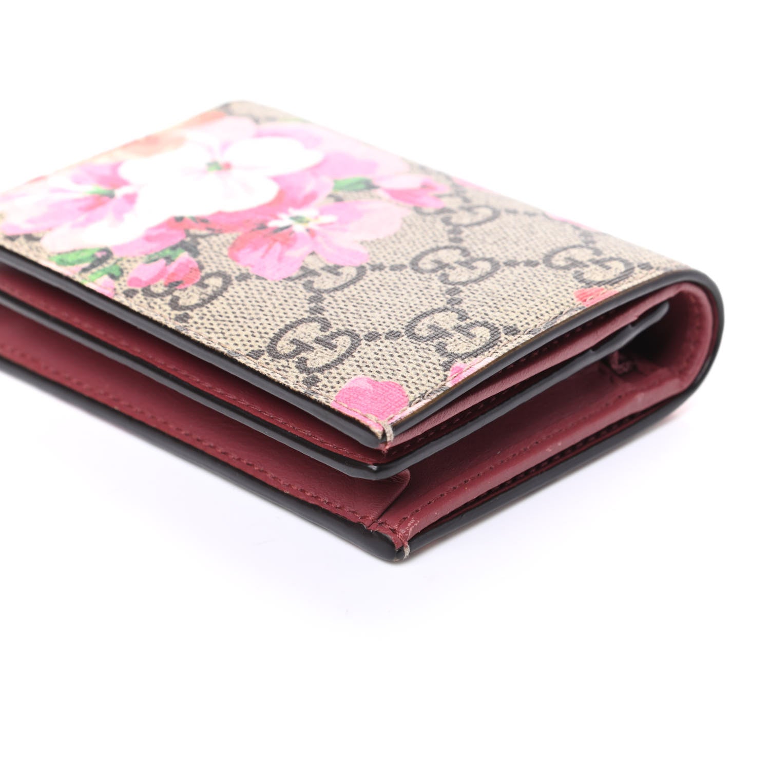 Gucci GG Supreme Monogram Blooms Card Case Wallet Beige Multicolor Dry Rose 8 of 9