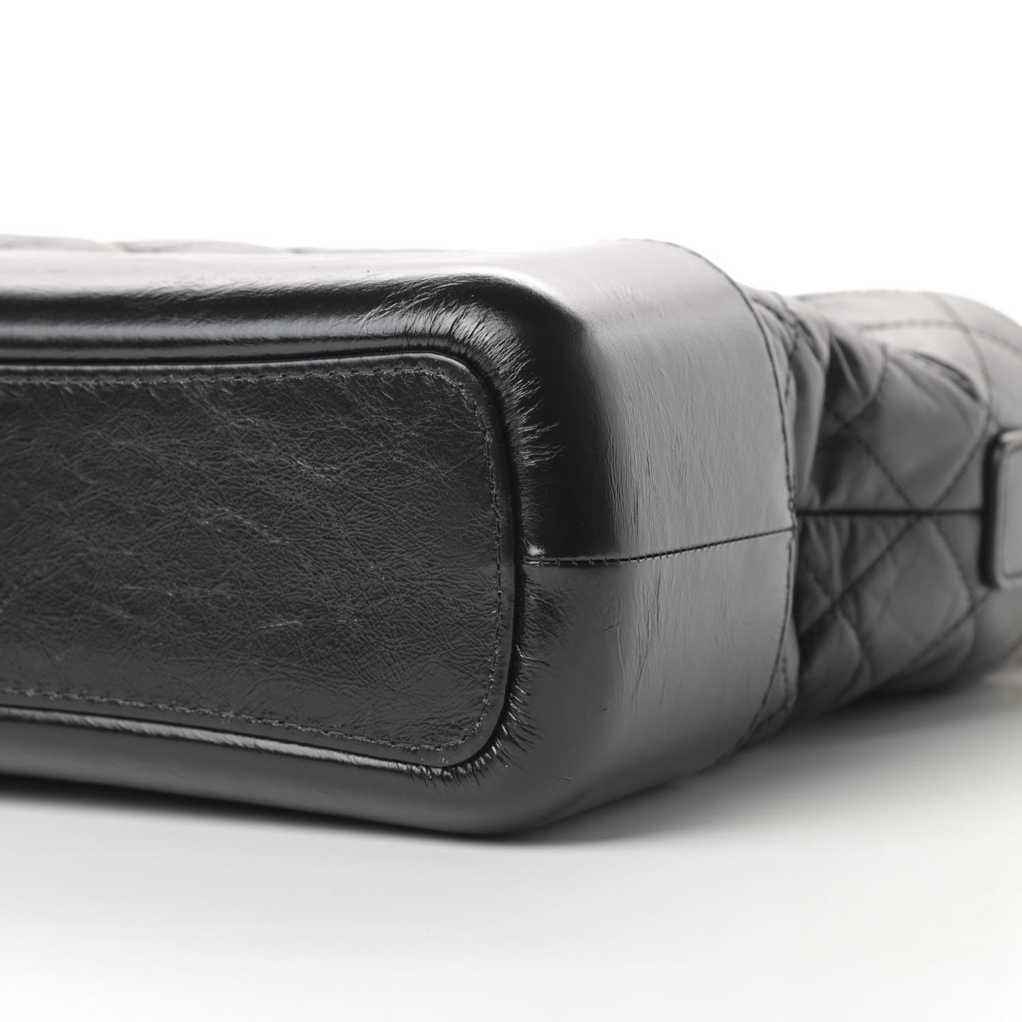 Aged Calfskin Quilted Medium Gabrielle Hobo Black