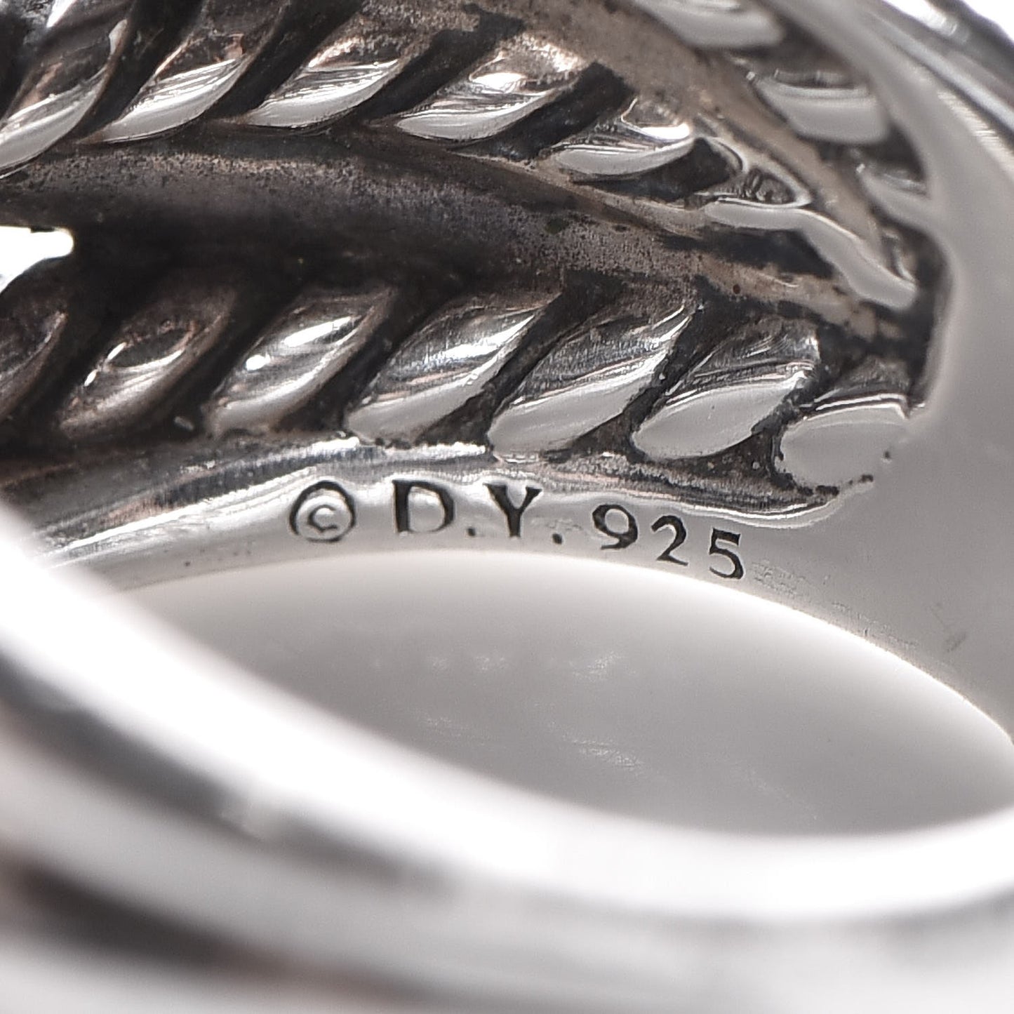 Sterling Silver 18mm Wide Crossover Cable Ring 57 8