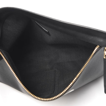 Loewe Calfskin See U Later T Pouch Bag Black White 9 of 28