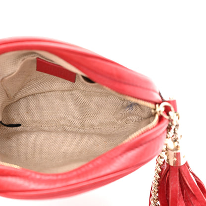 Gucci Pebbled Calfskin Mini Soho Chain Bag Tabasco Red 5 of 11