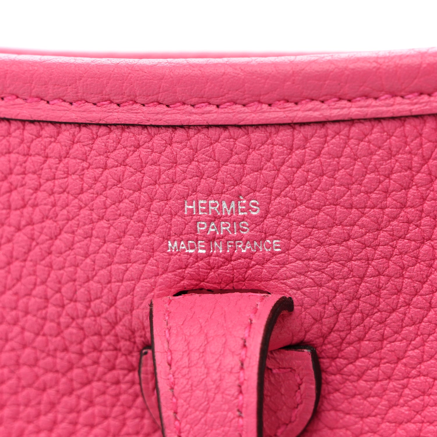 Hermes Taurillon Clemence Evelyne TPM Framboise 9 of 10