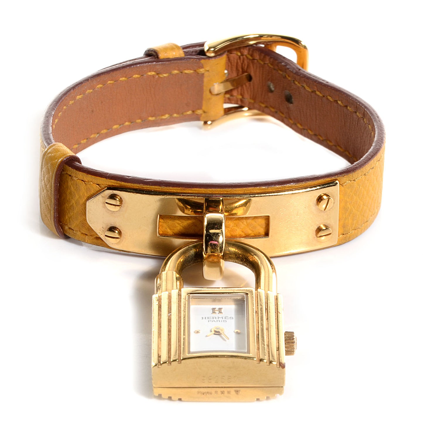 Stainless Steel Courchevel 20mm Kelly Cadena Quartz Watch Jaune