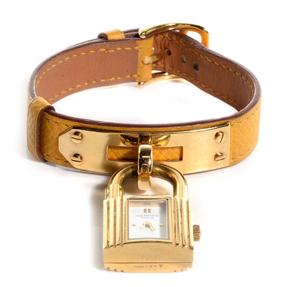 Hermes Stainless Steel Courchevel 20mm Kelly Cadena Quartz Watch Jaune 3 of 8