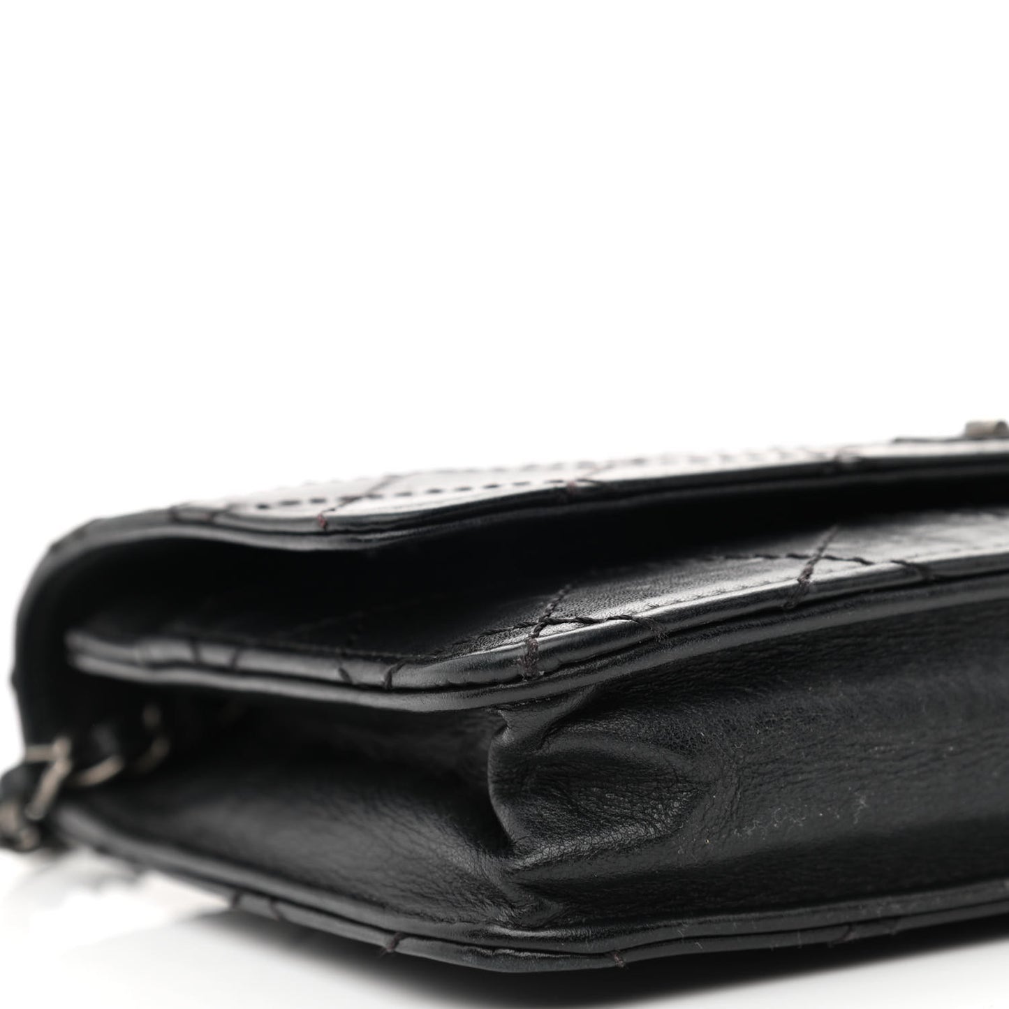 Calfskin Quilted Reissue Wallet On Chain WOC Black