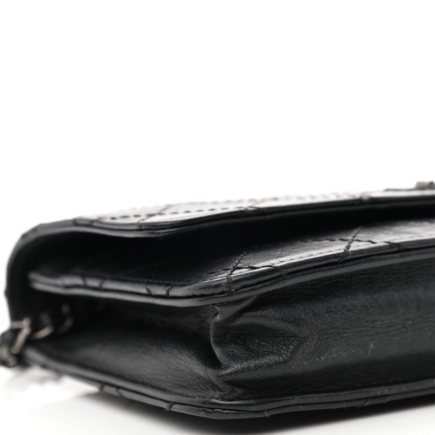Chanel Calfskin Quilted Reissue Wallet On Chain WOC Black 10 of 12