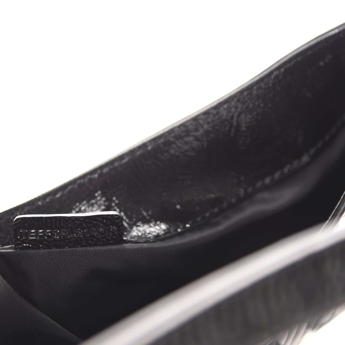 Nylon Beat Check Pleated Shoulder Bag Black