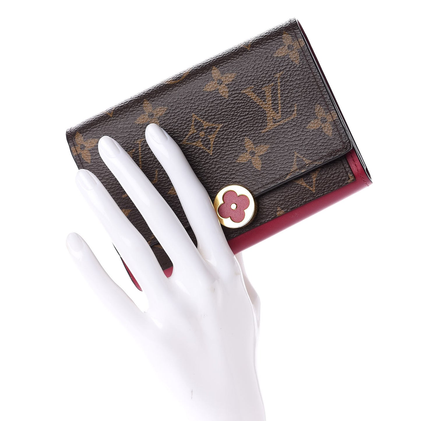 Monogram Flore Compact Wallet Fuchsia