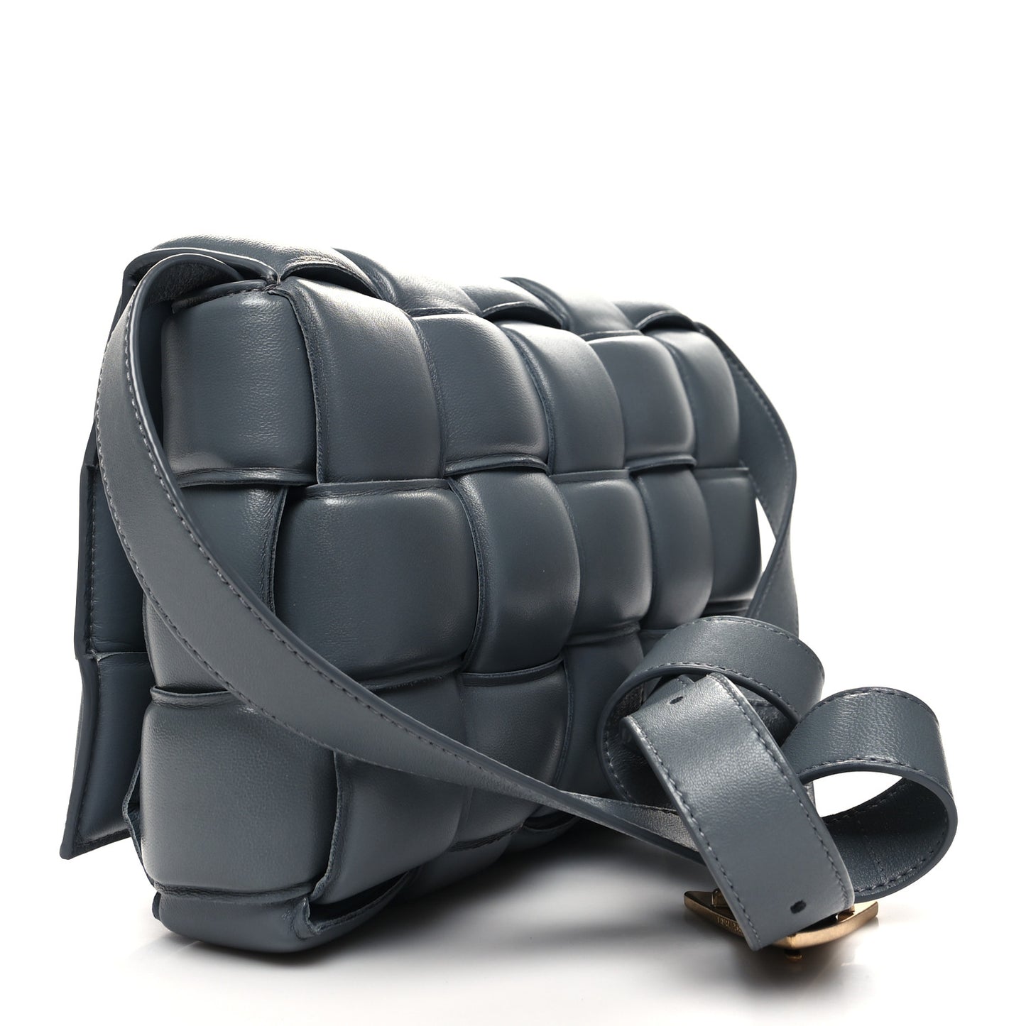 Nappa Maxi Intreccio Padded Cassette Crossbody Bag Thunder