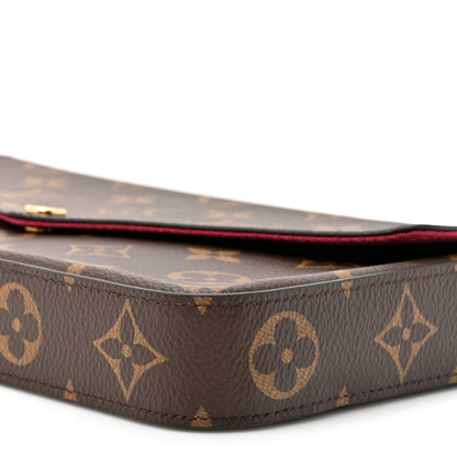 Louis Vuitton Monogram Pochette Felicie Chain Wallet Fuchsia 10 of 12