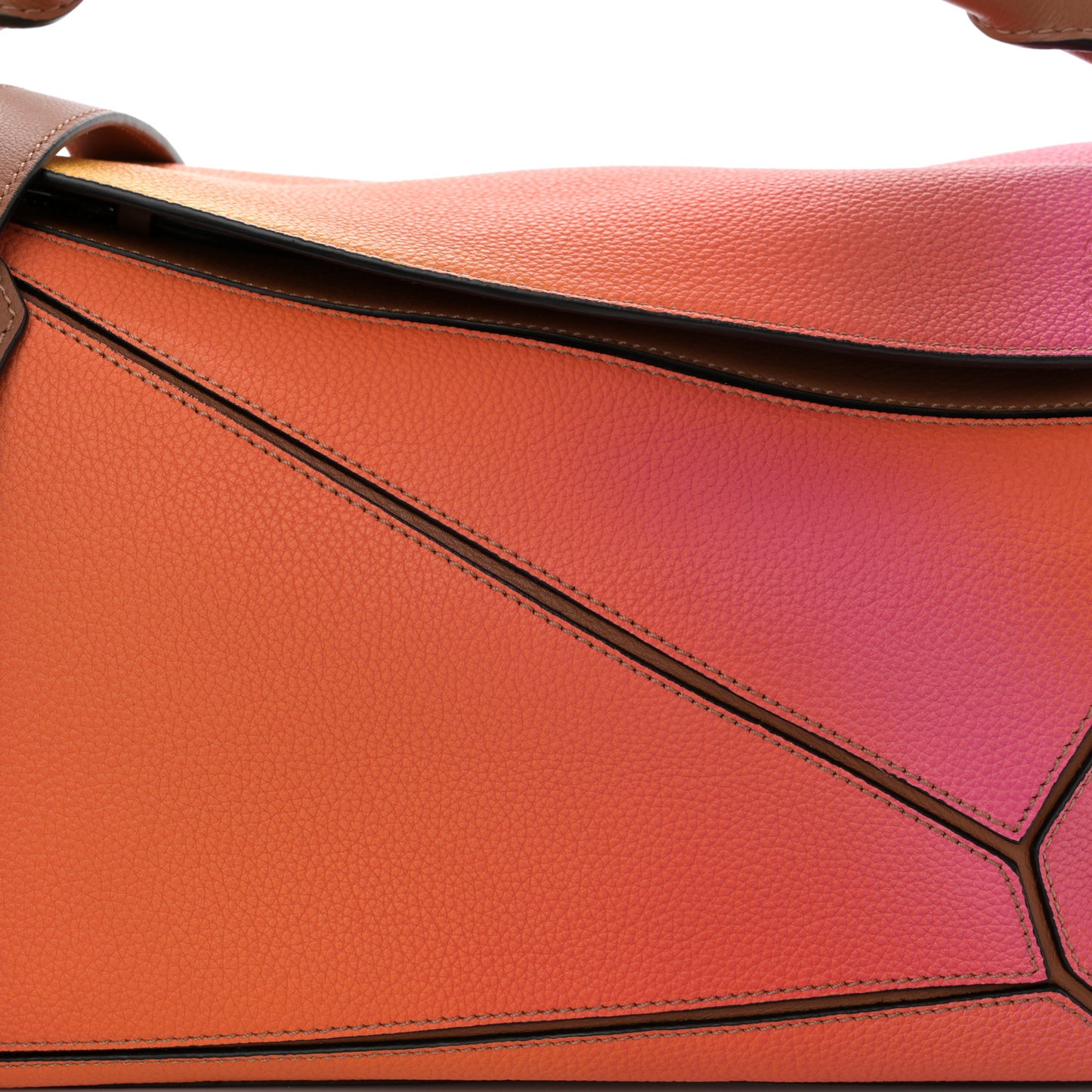 Calfskin Medium Puzzle Bag Orange Sunset