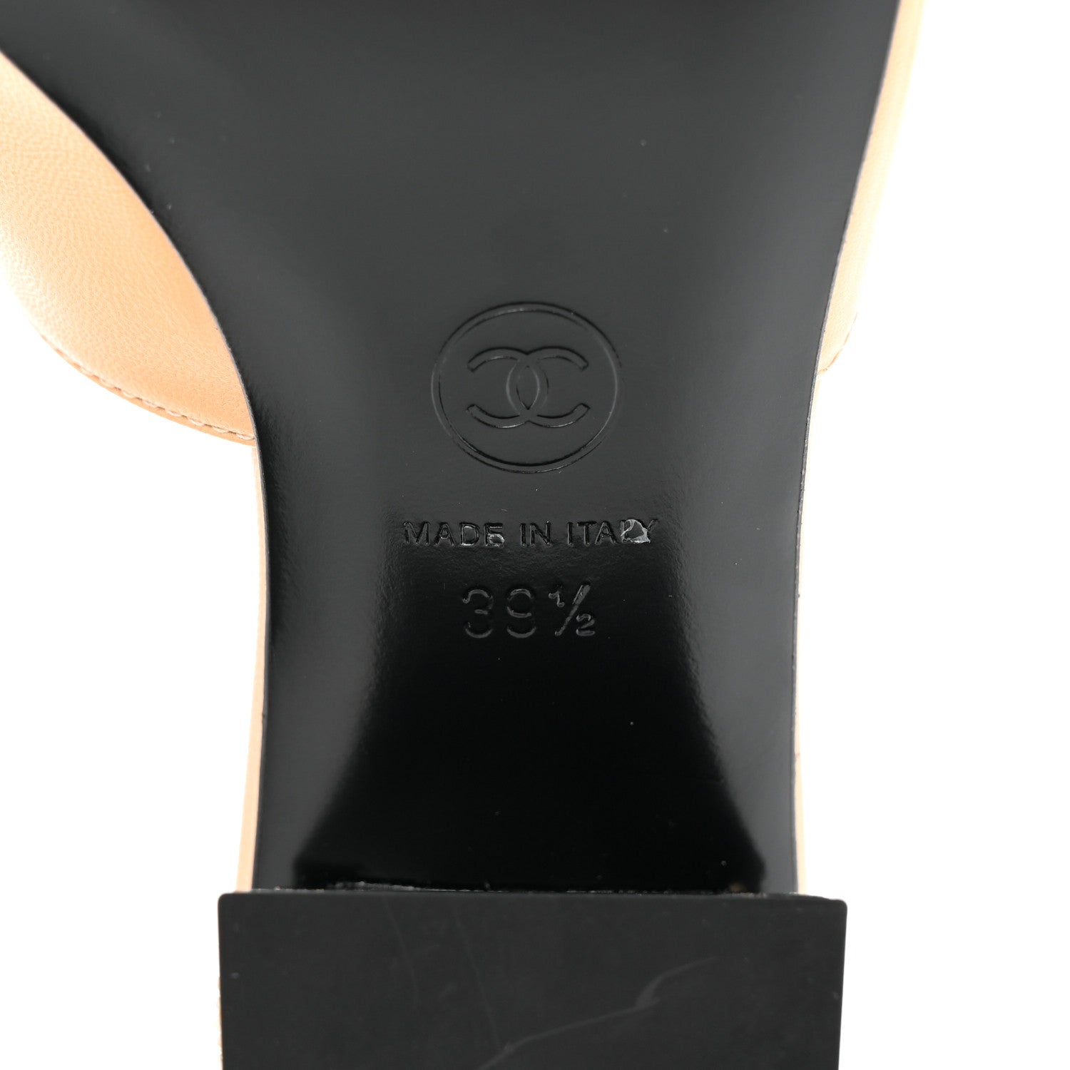 Chanel Shiny Goatskin Pearl Mule 39.5 Beige 7 of 10