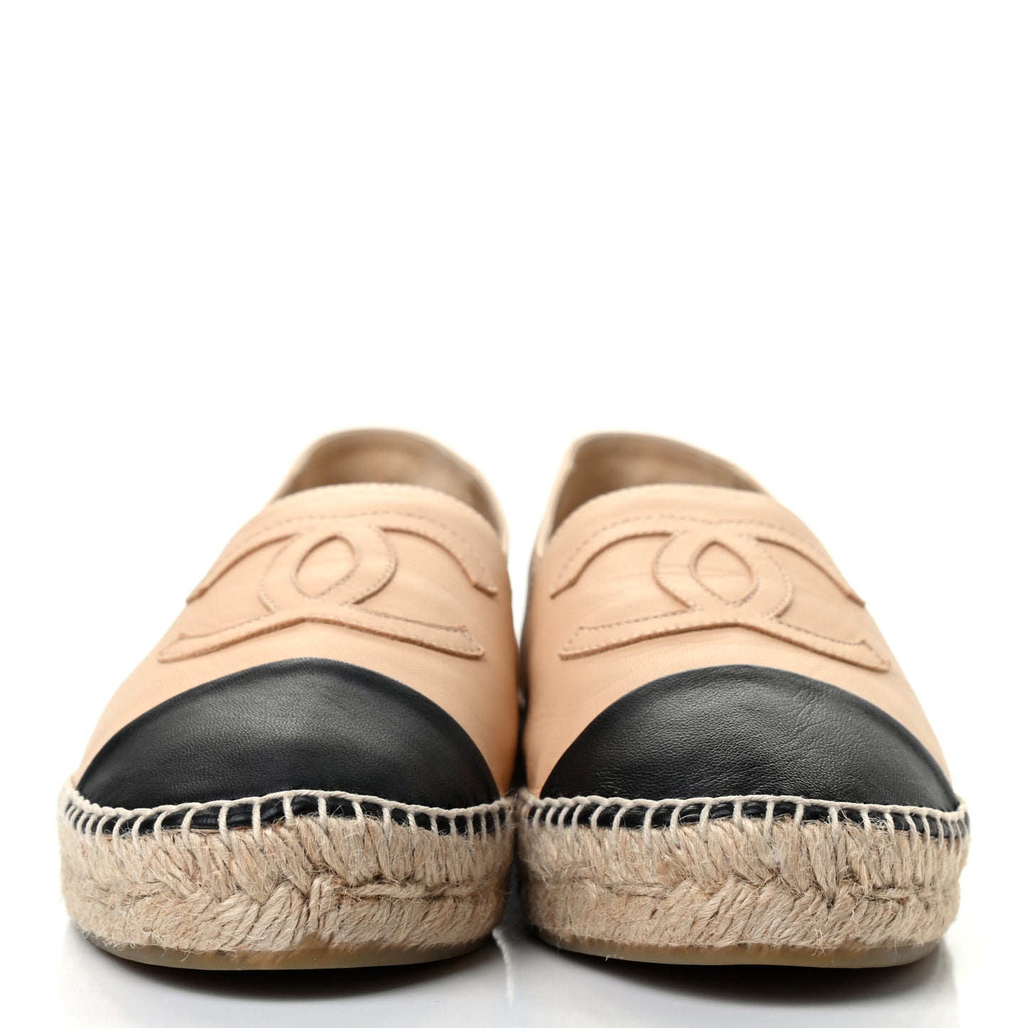Lambskin CC Espadrilles 39 Beige Black
