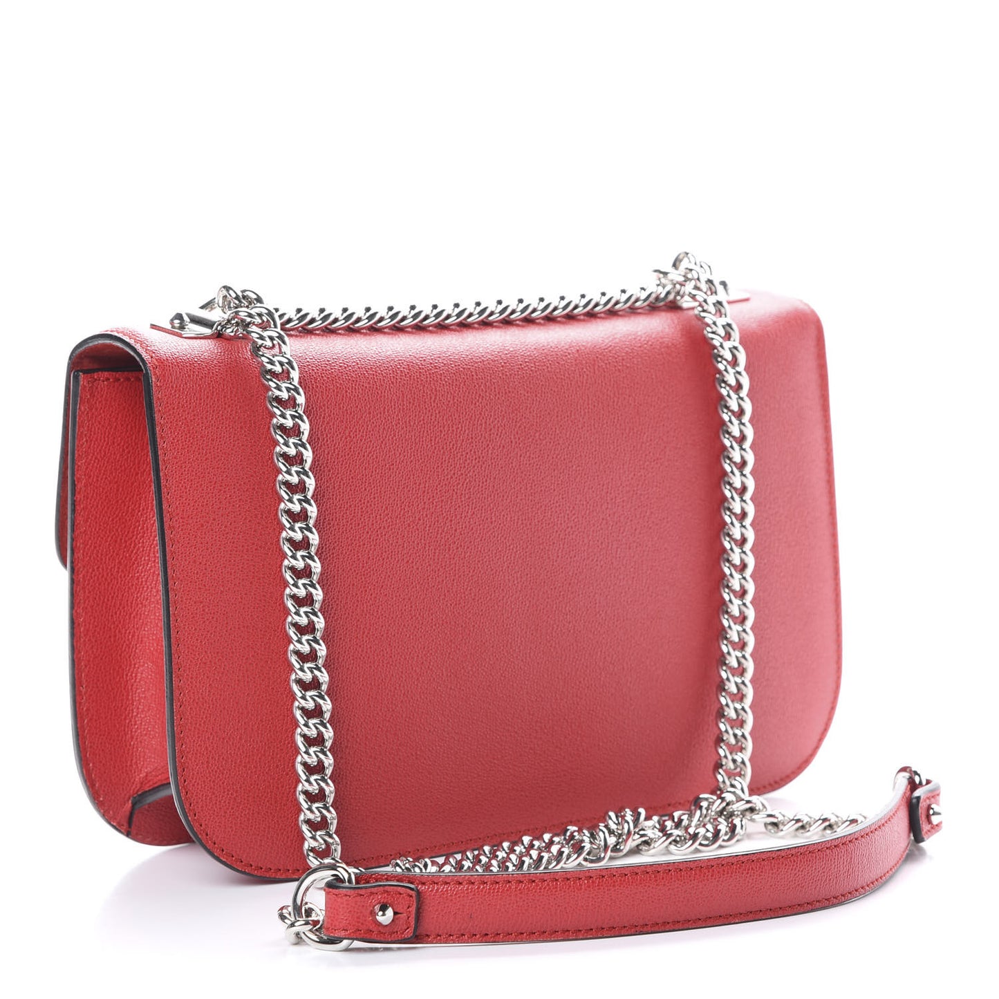 Grained Calfskin Medium Insignia Flap China Red