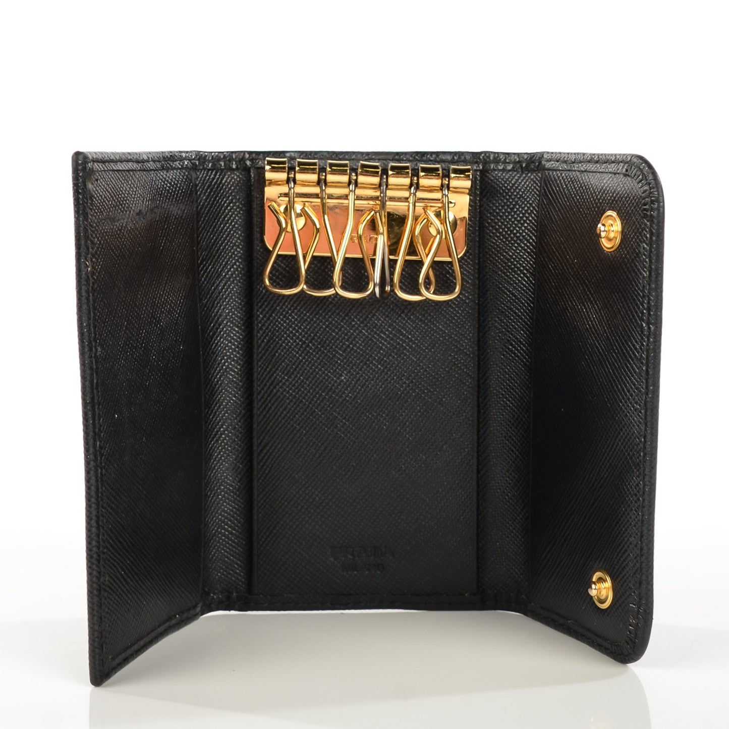 Saffiano Metal 6 Key Holder Nero Black