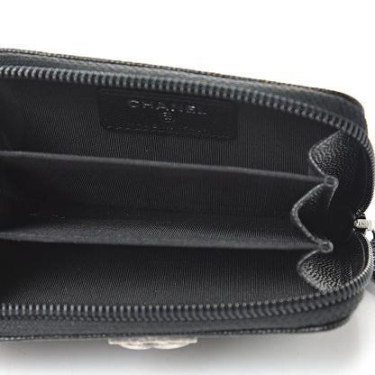 Chanel Caviar Quilted Boy Zip Around Coin Purse Wallet Black 5 of 8